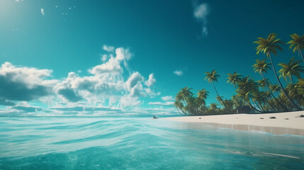 Obraz na płótnie Canvas tropical landscape beach. Generative AI