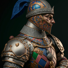 Knights in colorful metal armor｜Generative AI