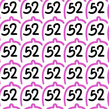 seamless pattern of number 52
