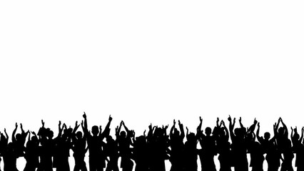 Animated video of the shadows of many people cheering loudly