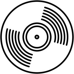 record icon. retro vinyl symbol. line icon vector stock