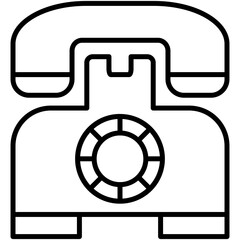 telephone icon. classic home phone symbol. line icon vector stock