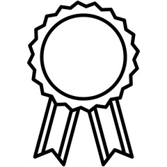 Rosette Icon. Winner Award Symbol. Line Icon Vector Stock