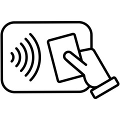 nfc icon. wireless payment symbol. line icon vector stock
