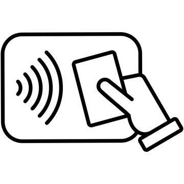 nfc icon. wireless payment symbol. line icon vector stock