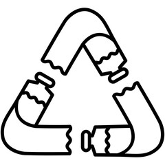 recycle icon. plastic bottle reuse symbol. line icon vector stock