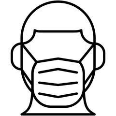 Face Mask Icon. Man Face Mask Symbol. Line Icon Vector Stock
