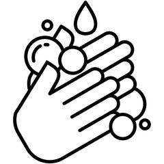 hand wash icon. antivirus disinfection symbol. line icon vector stock