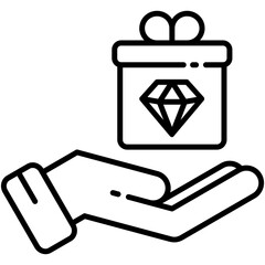Loyalty gift Icon. Special Member Prize Symbol. Line Icon Vector Stock