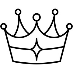 crown icon. royal king crown symbol. line icon vector stock © Liara Studio