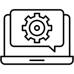 computer gear icon. engineering gear symbol. line icon vector stock