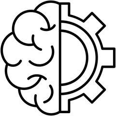 innovation icon. gear brain symbol. line icon vector stock