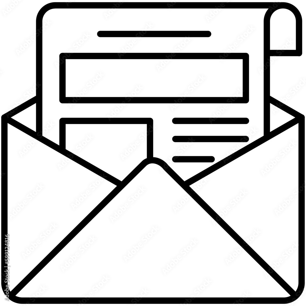 Aufkleber newsletter icon. message mail symbol. line icon vector stock