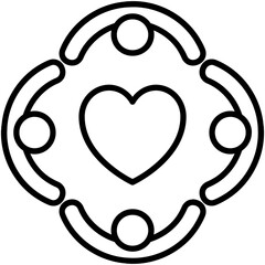 community icon. teamwork care support symbol. line icon vector stock