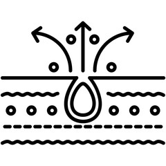 acne pore icon. layer skin inflammation symbol. line icon vector stock
