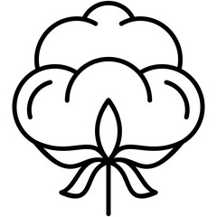 Cotton Ball Icon. Cotton Flower Symbol. Line Icon Vector Stock 