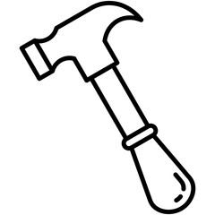 Hammer Icon. Carpenter Tool Building Symbol. Line Icon Vector Stock 