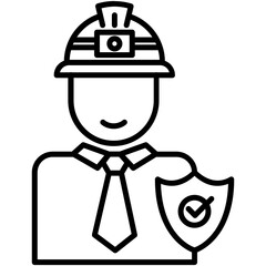safety icon. secure work accident symbol. line icon vector stock