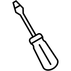 Screwdriver Icon. Carpenter Tool Building Symbol. Line Icon Vector Stock 