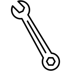 wrench icon. carpenter tool building symbol. line icon vector stock