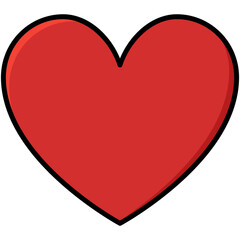 Heart Icon. Romantic Heart Symbol. Line Filled Icon Vector Stock