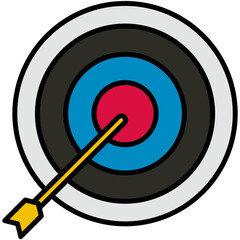 Target Icon. Strategy Focus Symbol. Line Filled Icon Vector Stock