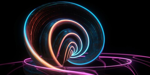 a close up of a spinning object on a black background
