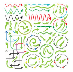 arrows set colorful vector isolated shapes