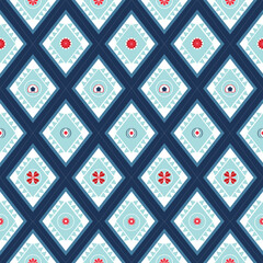 Seamless ethnic zigzag chevron pattern. Hand drawn colorful geometric background. Striped tribal motifs. Vector illustration