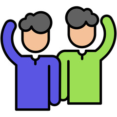 Friendship Icon. Buddy Companion Symbol. Line Filled Icon Vector Stock