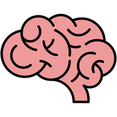 Fototapeta premium Brain Icon. Neurology System Symbol. Line Filled Icon Vector Stock