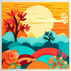 summer landscape background - Generated by Artificial Intelligence