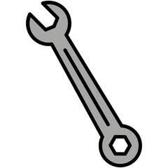 Wrench Icon. Carpenter Tool Building Symbol. Line Filled Icon Vector Stock 