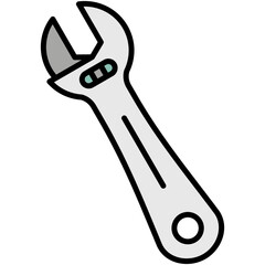 Wrench Icon. Carpenter Tool Building Symbol. Line Filled Icon Vector Stock 