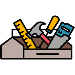 Carpenter Icon. Hammer Tool Building Symbol. Line Filled Icon Vector Stock 