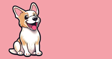 Fototapeta premium Cute dog in a colored background