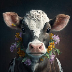 portrait of a cow - Generated by Artificial Intelligence