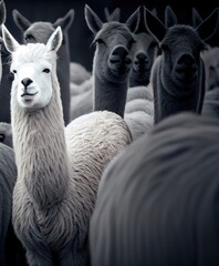 Llama Special In A Group Background Generative AI