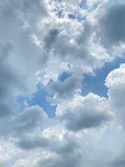 blue sky with clouds, cloudscape.