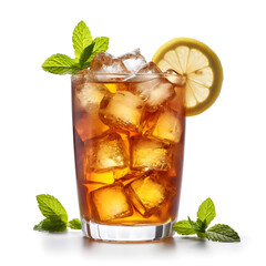 Iced tea in white isolated background, iced tea , national iced tea day