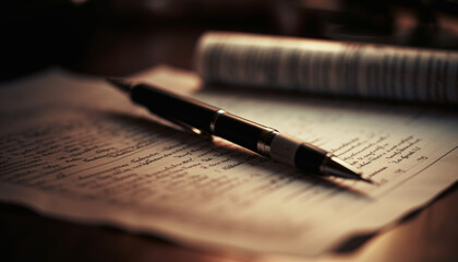 Handwriting antique literature ink calligraphy wisdom wealth contract generated by AI