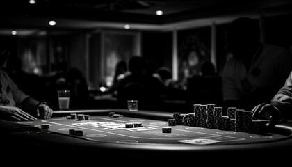 Obraz premium Playing casino games at night for fun generated by AI