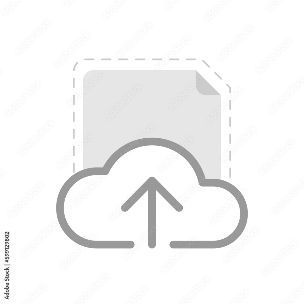 Aufkleber upload document, data, file to cloud. add button concept illustration flat design vector eps10. mode