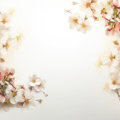  white background with pink flowers and the word cherry on it. Generative Ai