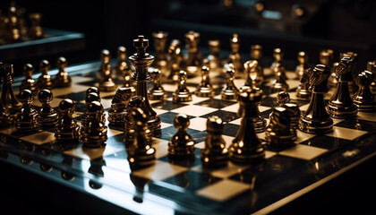 Leadership and strategy lead to chess success generated by AI