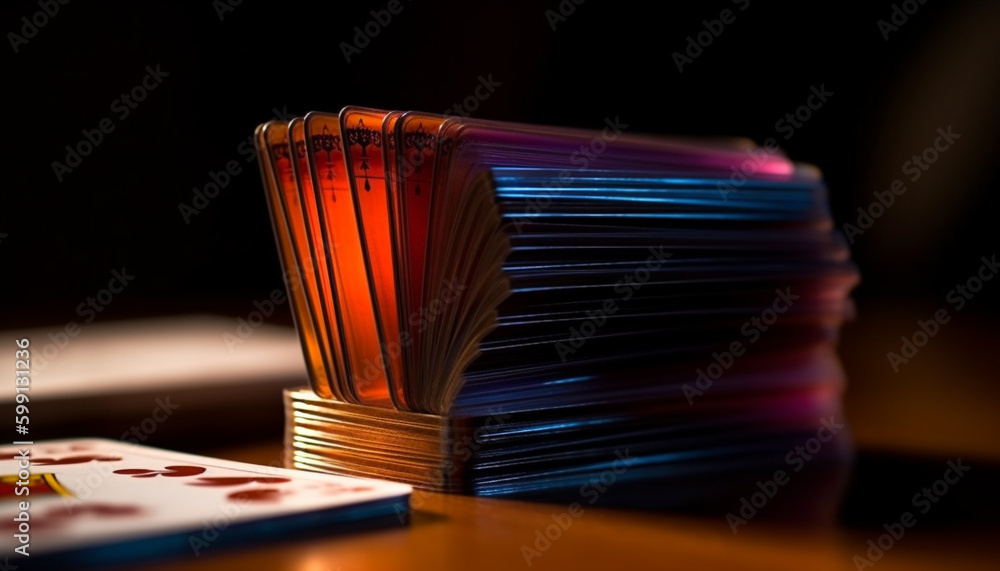 Canvas Prints A large stack of old books on table generated by AI