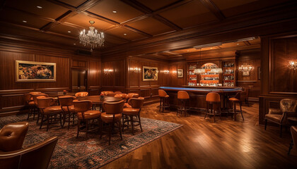 Luxury nightclub with modern decor and lighting equipment generated by AI