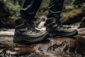 Hiker Trekking Through Wilderness Backdrop Generative AI