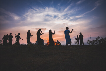 Gongs dancing of ethnic minority on Highlands of Vietnam