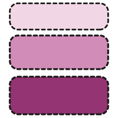 Set of four buttons in purple and pink colors on a white background